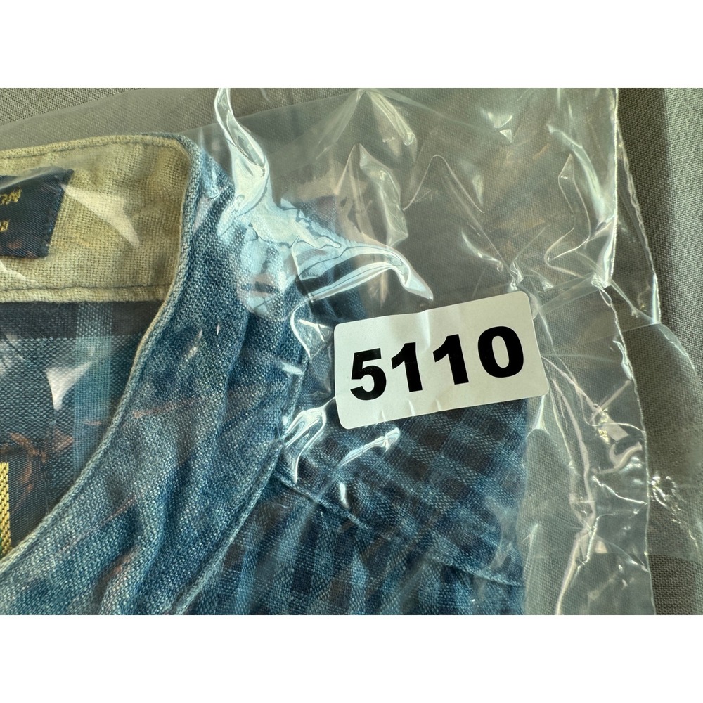 Vintage Chaps Ralph Lauren Shirt Medium Color Pattern Block Blue Long Sleeve - Picture 10 of 10
